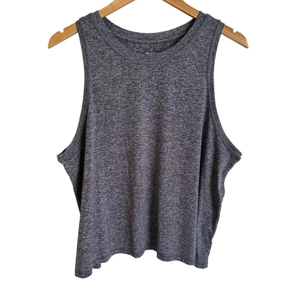 Athleta Womens XL Blue Heathered Uptempo Tank Top Workout Shirt‎ Activewear